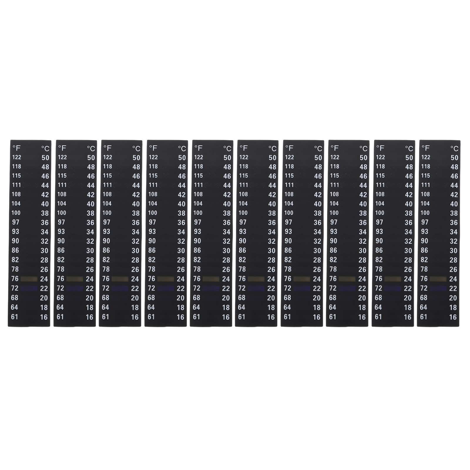 Temperature Strip Thermometer - 10 Adesivos de Temperatura para Aquário