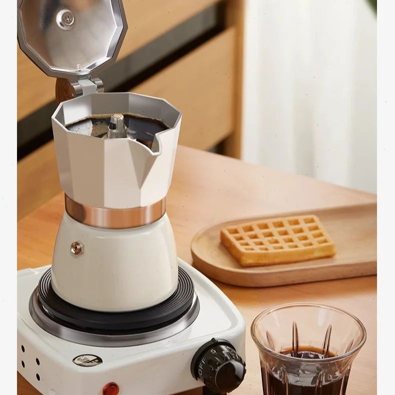 Hero Coffee Equipment - Pote moka de fundo redondo, válvula