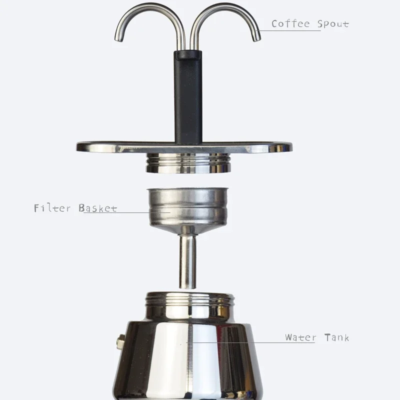 200ml mini moka pote tubo dupl - Hero Coffee Equipment avaliação e preço